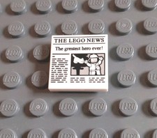 Lego News Tile 2 x 2 Smooth Newspaper THE LEGO NEWS  The greatest hero ever