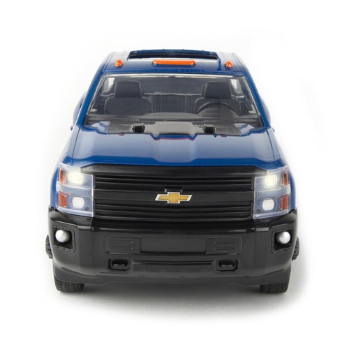 ERTL 1/16 Grande Fattoria Blu Chevrolet Pick-Up Camion W/Trailer & 6 Balle - Foto 10 di 12