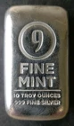 9 Fine Mint 10oz Silver Bar