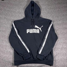Puma Black Hoodie Pullover Sweatshirt Jumper Logo Womens Large
