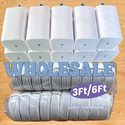 PD 20W Fast Charger For iPhone 17 16 15 14 13 12 11 Type USB-C Adapter Cable Lot