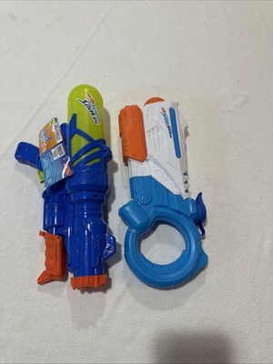 Two Nurf super soaker water guns