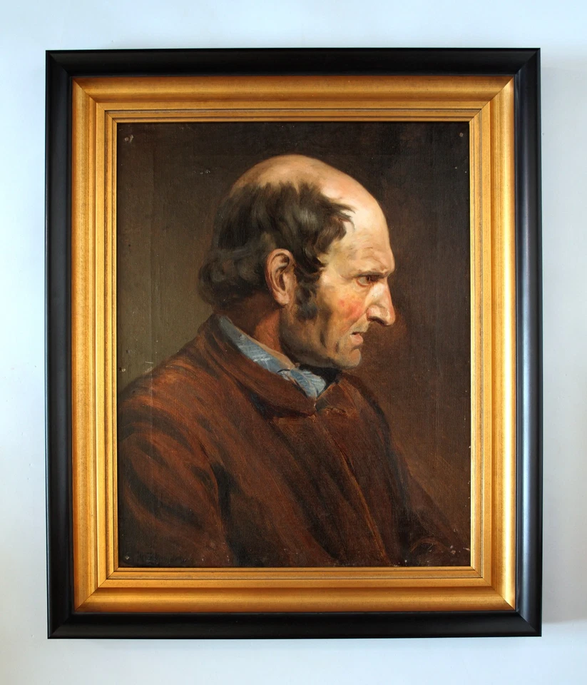 Hermann Bergmeister (1869-1938) Charakterporträt eines Mannes im Profil, sign. - Bild 1 von 4