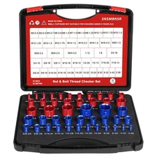 SNSMBNSR 46Pcs Thread Checker, Nut and Bolt Thread Checker 24 Standard and 22...