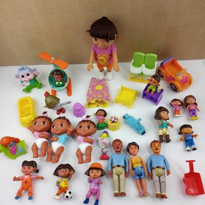 Dora The Explorer Figures And Furniture Lot Includes Bendie Boots & Dora'sBabies