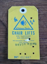 CHINA PEAK CA 1960s Ski Lift Ticket Resort Souvenir Travel Vtg 1968 #013447