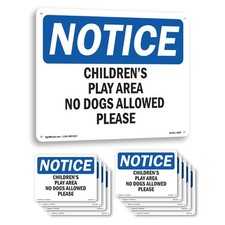 Children'S Play Area No Dogs Allowed Please OSHA Notice Sign, Decal 5 or 10 Pack