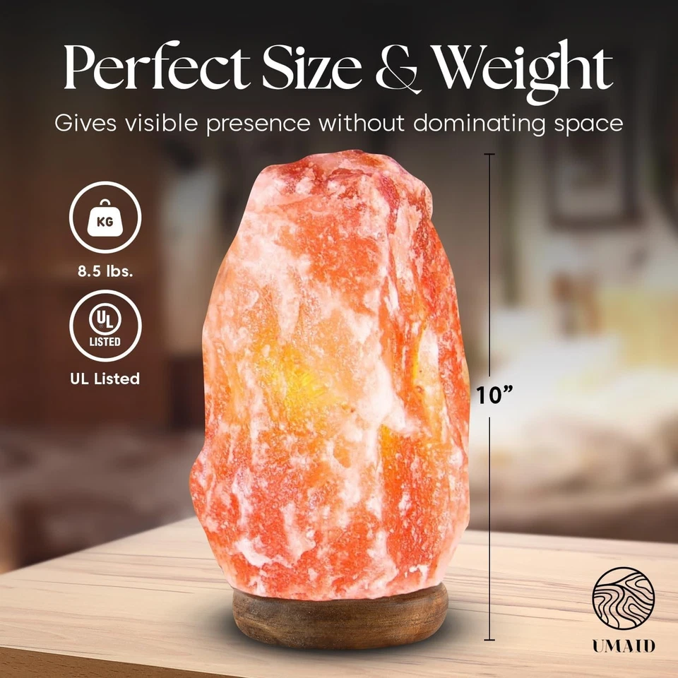 UMAID Himalayan Salt Lamp 8-10 inch (7-11 lb) with Dimmable Switch and Night Lig - Image 3 of 4