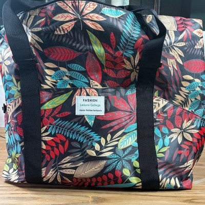 Fashion Leisure College Tropical Leaf Print Duffel Bag Carry On Weekender