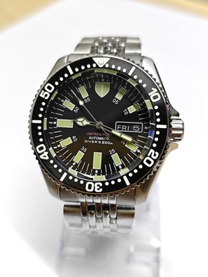Skin Diver SKX Seiko NH36 Herren Mod Custom Taucheruhr Saphir inkl. 3 Armbänder