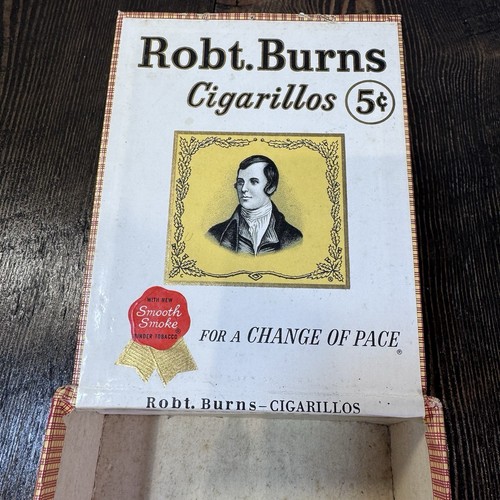 Vintage Scatola di cartone per sigari Rob.t Robert Burns 5 centesimi - Foto 8 di 12