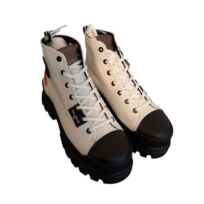 Palladium Revolt Hi TX Star White Black Platform Boots 97242-116-M Womens 6.5