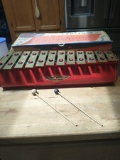 Vintage Tudor Tru-Tone X300 Xylophone 12 Note w/ Original Box And Sticks