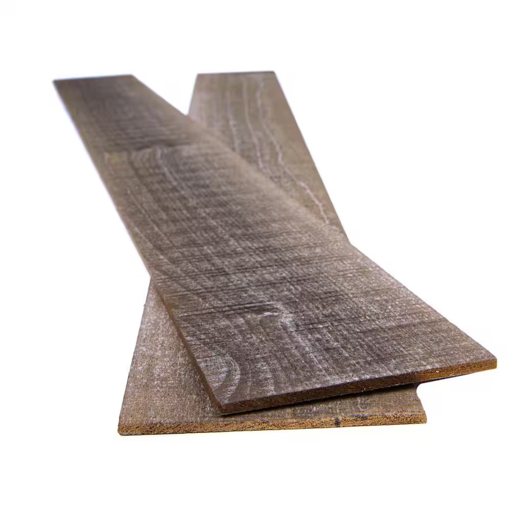 Thermo-Treated 1/4 In. X 5 In. X 4 Ft. Antique Warp Resistant Barn Wood Wall Pla