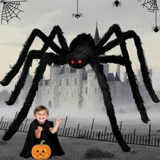 Giant Spider 6.6 Ft, 78" Halloween Decorations Fake Halloween Decor 1 Pack