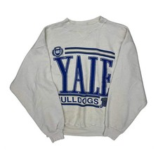 Yale Bulldogs Hanes College Sweatshirt - Large White Cotton