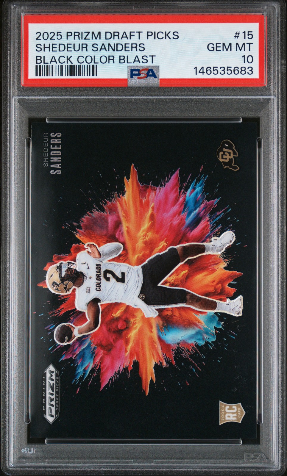 Shedeur Sanders Panini Prizm Draft Picks Black Color Blast #15 Base