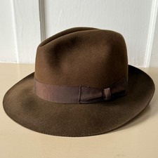 Cappello Fedora Vintage Borsalino Como Qualita Superiore 1996 Feltro Marrone Tg 58
