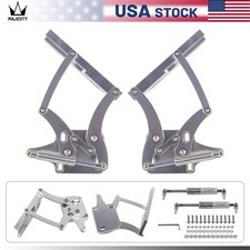 Billet Hood Hinge Kit Pair Left And Right Side For Ford Mustang 1967-1969 Silver Billet Hood Hinge Kit Pair Left And Right Side For Ford Mustang 1967-1969 Silver