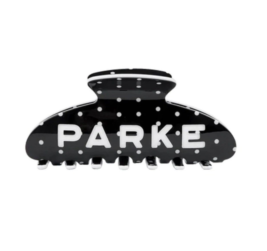 PARKE Black & White Polka Dot Claw Clip NWT