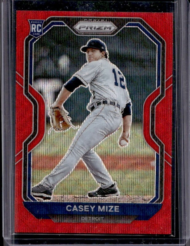 2021 Panini Prizm Casey Mize RC Red Wave Rookie #/99 Tigers