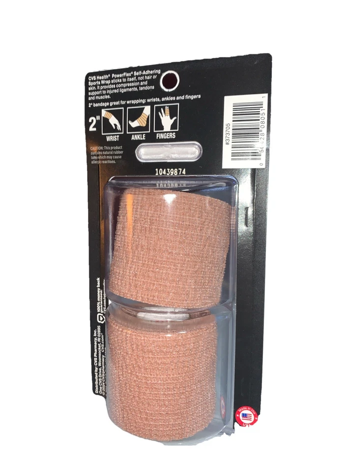 Envoltura deportiva autoadhesiva CVS PowerFlex, beige tamaño: 2" X 2,2 YD  sin estirar Foto 4 de 4
