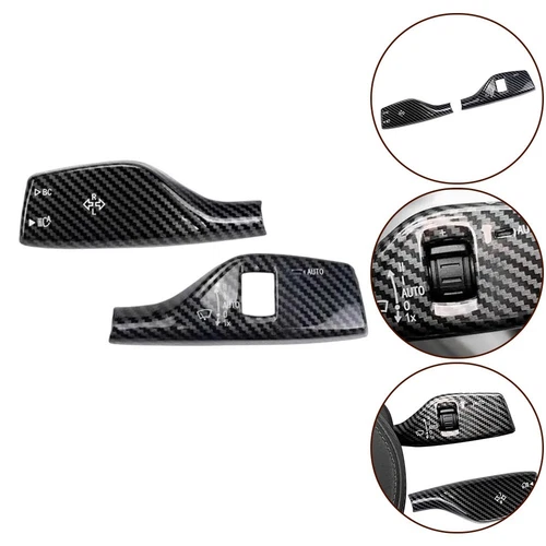1 Set Lasting Carbon Fiber Car Wiper Automotive Turn Signal Switch Cover for BMW - Picture 2 of 7