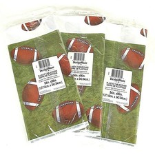 3 Football Tablecloths Table Cover Plastic 54" x 96" Tablecloth Party Designware