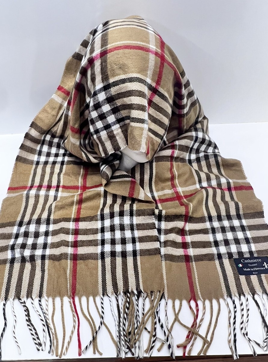 小物 vintage made in italy feragamo cashmere Cashmere Finished Plaid Scarf Wrap Made In Florence Italy 60