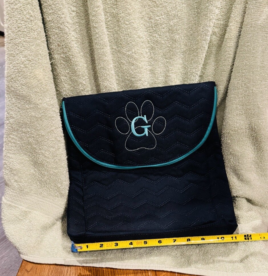 Thirty-One Black Quilted Backpack with Blue Paw Print Vera Bradley Personalized Monogram Quilted Backpack - Etsy main image 3