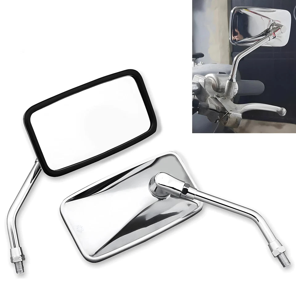 For Suzuki Intruder 800 1400 1800 Rectangle Chrome Motorcycle Rear View Mirrors - Imagem 4 de 4