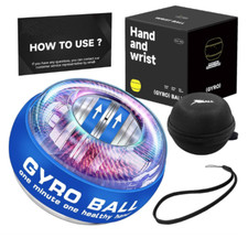 Auto-Start Power Gyro Ball. Metal Ball Center.Hand Wrist Forearm Trainer and Fin