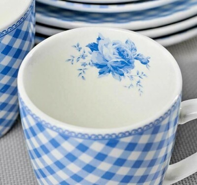 Service De Table 16 Pièces Faïence Bleu Kuban Farfor – Style Country – Neuf