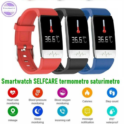 Smartwatch termometro saturimetro pulsazioni cardio pressione sangue  contapassi | eBay