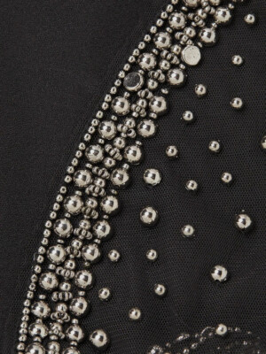 aidan mattox beaded midi dress Aidan Mattox Sleeveless Beaded Mesh Midi Dress