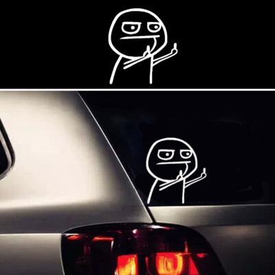 Funny Middle Finger Car Decal Sticker - Waterproof Vinyl, 4.5x4.2 Inch, For Windows, Bumpers, Laptop - View #4