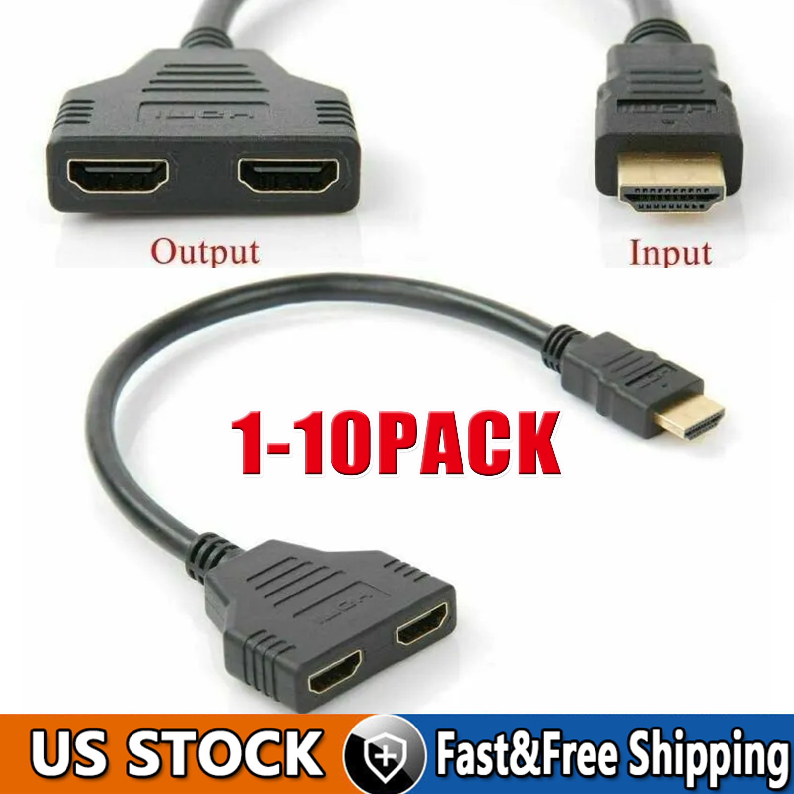 4K HDMI Splitter 1 Male to 2 Female Adapter 2.0 Converter-image