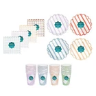 Disposable Paper Summer BBQ Picnic Set Scallops Themed Party Cups Plates Napkins