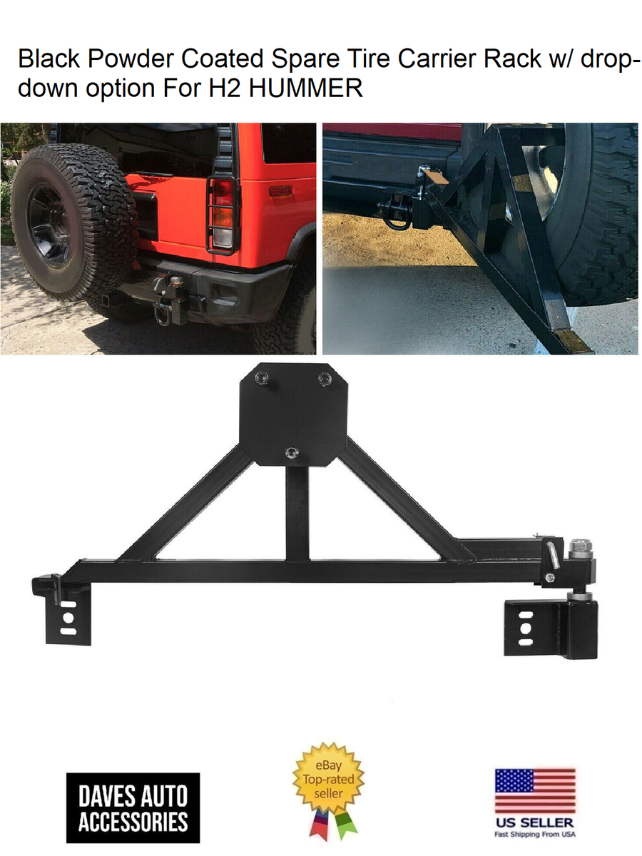 Rear Spare Tire Carrier Rack Bracket W/ drop-down option Fits