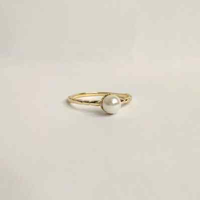 Elegant natural water pearl ring 6.5 rose gold filled