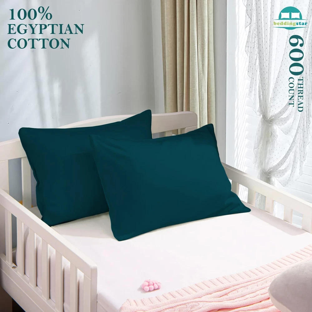 Travel Pillow Case 12x16 Egyptian Cotton Set of 2 Zipper Travel Pillowcase 60...