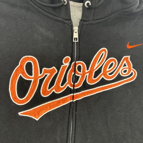 Baltimore Orioles Jacket Women's XXL 2XL Black Nike Full Zip Fleece Hooded MLB - Picture 2 of 9