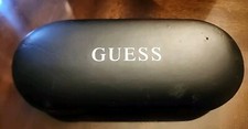 Guess Eyeglass/Sunglasses Hard Clamshell Case Black Smooth Faux Leather USED