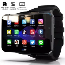 2.88" Large Screen 4G Smart Watch Android Heart Rate Monitor Wristwatch 4GB+64GB
