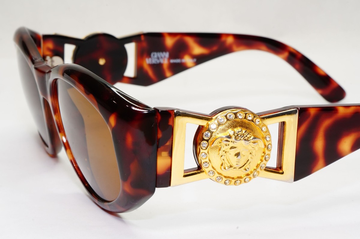 ケース付 GIANNI VERSACE サングラス MOD.424 メデューサ Gianni Versace Sunglasses 1996 Vintage Brown Gold MOD 424/C