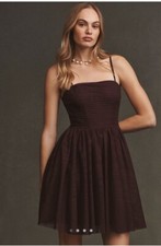 Anthropology BHLDN Square-Neck A-Line Tulle Mini Dress
