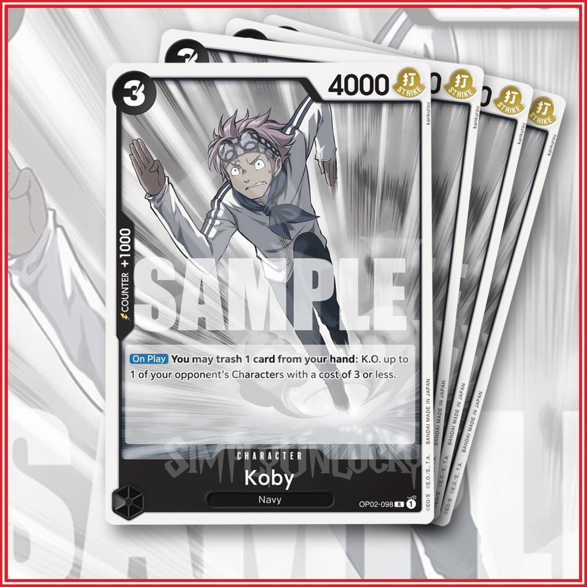 ONE PIECE TCG: Koby ST19 OP02-098 Rare x4 BLACK Starter Deck Smoker | eBay