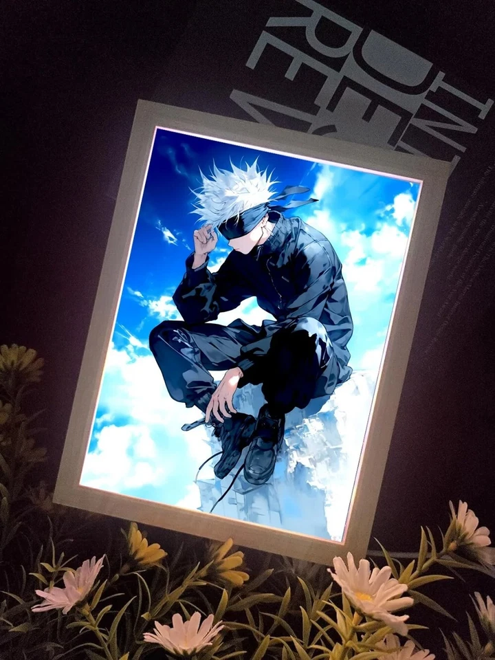 Marco de fotos ligero de anime Jujutsu Kaisen - Satoru Gojo decoración del hogar Foto 3 de 4