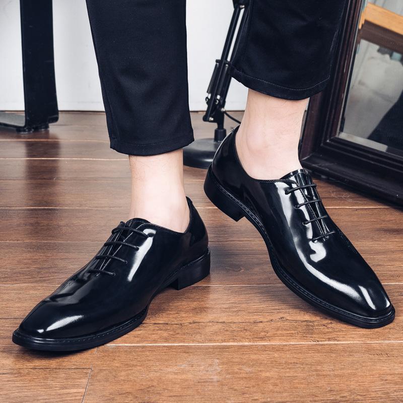 SAOLA Scarpe uomo intagliate brogue punta quadrata stringate business eleganti pelle inglesi nuove