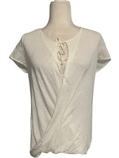 Michael Stars Womens Solid White Short Sleeve Top Xs Small Medium Large XL